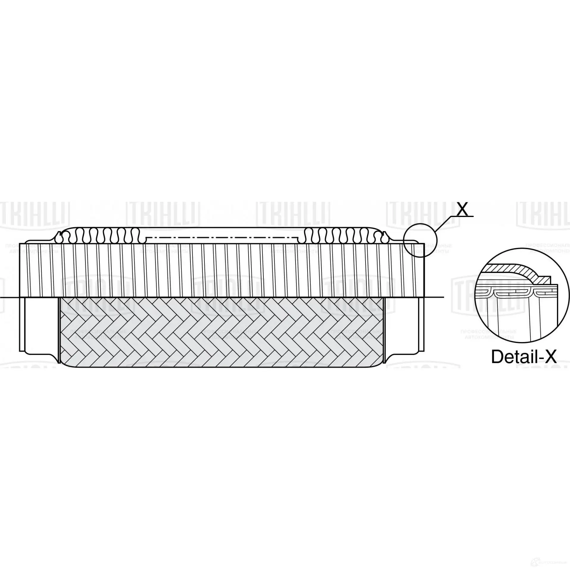 Гофра глушителя TRIALLI 1438151225 FTi 0045 C5X9 6 изображение 0