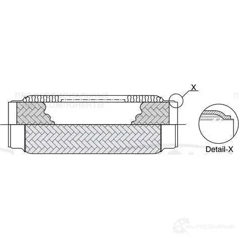Гофра глушителя TRIALLI 1438151273 947P 6T FT 75250