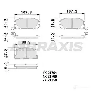 Тормозные колодки, комплект BRAXIS ab0390 4406052 RKKJ R 3663908107447 изображение 0