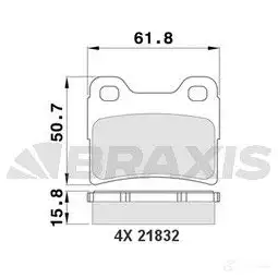 Тормозные колодки, комплект BRAXIS 3663908103616 6MMBB F aa0150 4405376 изображение 0