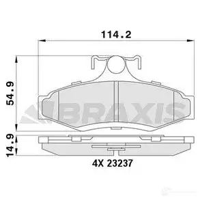 Тормозные колодки, комплект BRAXIS 3663908108697 69I UEJ aa0379 4405584