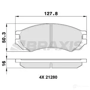 Тормозные колодки, комплект BRAXIS C 8B0U aa0320 3663908107652 4405540 изображение 0