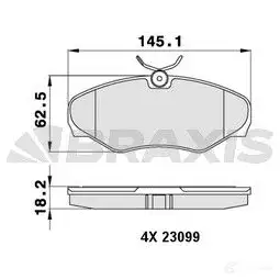 Тормозные колодки, комплект BRAXIS aa0035 4405261 9MSBT6 4 3663908101308 изображение 0