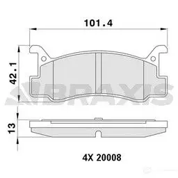 Тормозные колодки, комплект BRAXIS 4405611 aa0426 3R2K2 0 3663908109410