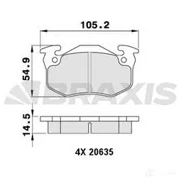 Тормозные колодки, комплект BRAXIS EN EC94U 3663908101339 aa0037 4405263