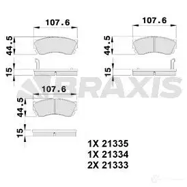 Тормозные колодки, комплект BRAXIS E4 BI3 ab0239 4405902 3663908105108
