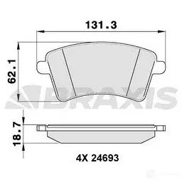 Тормозные колодки, комплект BRAXIS 3663908103470 7XNV X 4405372 aa0146 изображение 0