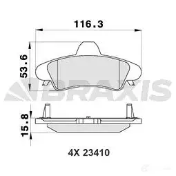 Тормозные колодки, комплект BRAXIS ab0192 3663908104316 QD OL6Z0 4405855