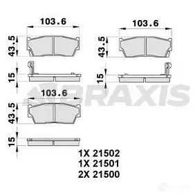 Тормозные колодки, комплект BRAXIS 3663908103975 4405838 ab0175 LS 2GRI изображение 0