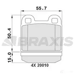 Тормозные колодки, комплект BRAXIS aa0180 3663908104248 61HA G26 4405406 изображение 0