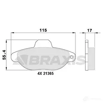 Тормозные колодки, комплект BRAXIS OD JQAUE 3663908102749 aa0109 4405335