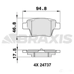 Тормозные колодки, комплект BRAXIS aa0138 3663908103296 4405364 9N UHOIO изображение 0