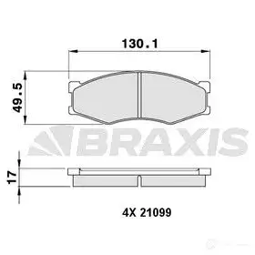 Тормозные колодки, комплект BRAXIS 3663908105238 aa0226 CF OYW0 4405452 изображение 0