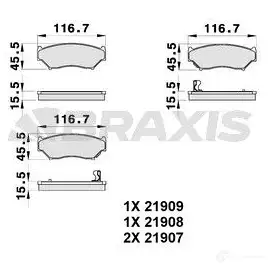 Тормозные колодки, комплект BRAXIS TKB6 EX 3663908104767 ab0218 4405881