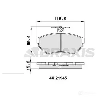 Тормозные колодки, комплект BRAXIS F8AE 5 aa0028 3663908100172 4405254 изображение 0