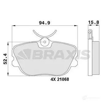 Тормозные колодки, комплект BRAXIS aa0399 G76 0UI3 3663908109007 4405596 изображение 0