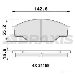 Тормозные колодки, комплект BRAXIS aa0323 DWOH Q 3663908107768 4405542