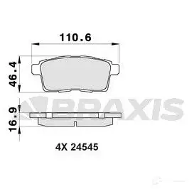 Тормозные колодки, комплект BRAXIS 3663908100493 ab0423 4406084 S EFHLK