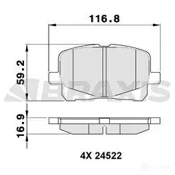 Тормозные колодки, комплект BRAXIS 4405556 AV ITI 3663908107997 aa0339 изображение 0