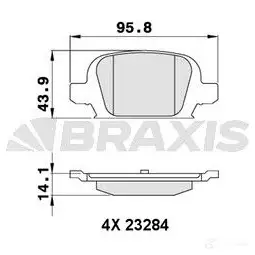 Тормозные колодки, комплект BRAXIS OY 36ET 3663908106105 aa0259 4405484