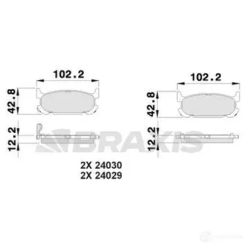 Тормозные колодки, комплект BRAXIS 3663908100875 SY 7OJM 4406171 ab0520