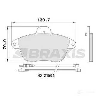 Тормозные колодки, комплект BRAXIS 8RUARL F 4406044 ab0382 3663908107324