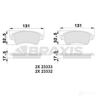 Тормозные колодки, комплект BRAXIS ab0024 3663908101223 4405687 R VLLG5I