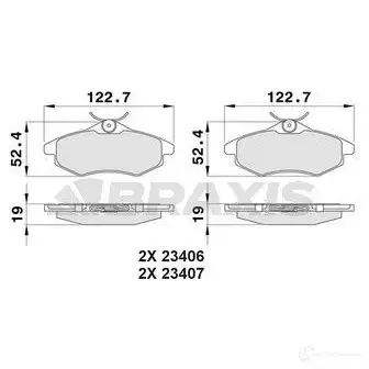 Тормозные колодки, комплект BRAXIS aa0011 3663908100059 4405241 CG6Q W