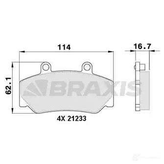 Тормозные колодки, комплект BRAXIS 4405575 O 252B 3663908108420 aa0364