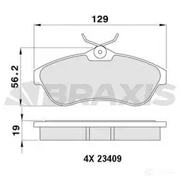 Тормозные колодки, комплект BRAXIS aa0054 3663908101629 4405280 8 SZKR10 изображение 0