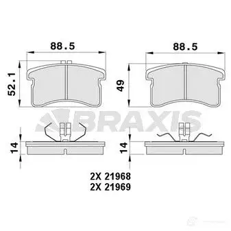 Тормозные колодки, комплект BRAXIS aa0330 4405548 3663908100486 RX2 C40