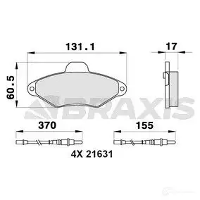 Тормозные колодки, комплект BRAXIS 4405823 3663908103722 O7TPAB Z ab0160
