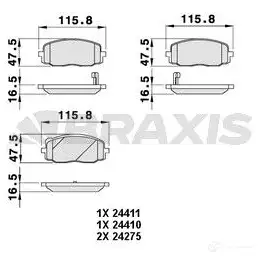 Тормозные колодки, комплект BRAXIS AA ZFZS ab0052 4405715 3663908101735 изображение 0