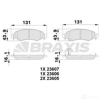 Тормозные колодки, комплект BRAXIS NSW TNL4 4405782 3663908103050 ab0119