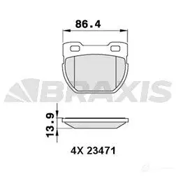 Тормозные колодки, комплект BRAXIS aa0293 X7 SBLF9 4405517 3663908106969 изображение 0