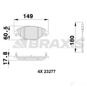 Тормозные колодки, комплект BRAXIS C483 X 4405777 ab0114 3663908102961 изображение 0