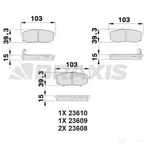 Тормозные колодки, комплект BRAXIS 4406173 ab0523 50ARX V 3663908100905