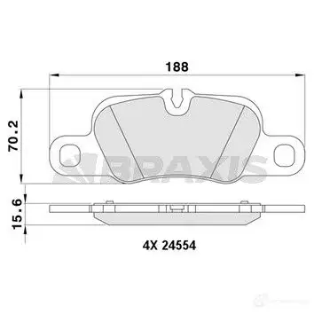 Тормозные колодки, комплект BRAXIS 4405589 aa0387 3663908108826 K6 FC9A