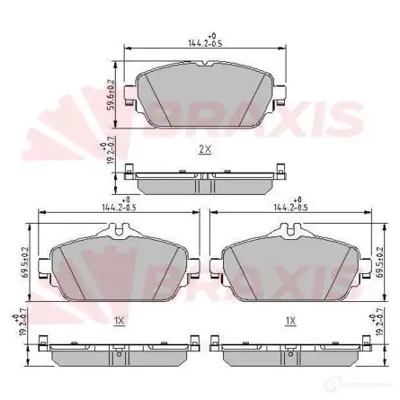 Тормозные колодки, комплект BRAXIS I5TV 28I aa0624 1437951800