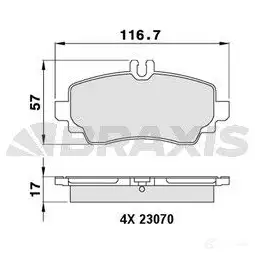Тормозные колодки, комплект BRAXIS aa0034 3663908101278 4405260 FNA IDHX изображение 0
