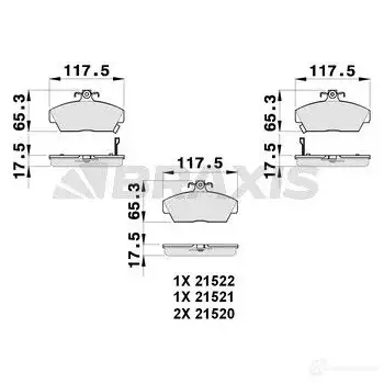 Тормозные колодки, комплект BRAXIS 4405928 3663908105634 SSC ZHD ab0265