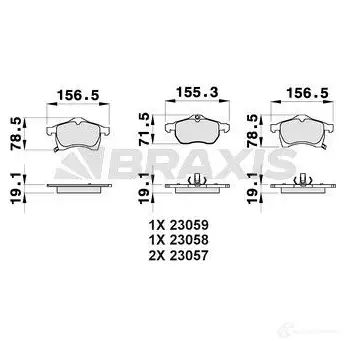 Тормозные колодки, комплект BRAXIS ab0031 4405694 RXJ 0A 3663908101353 изображение 0