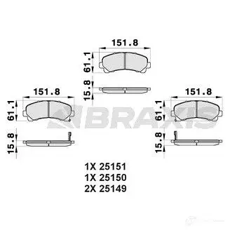 Тормозные колодки, комплект BRAXIS ab0400 KIQIU 2 3663908100431 4406062 изображение 0