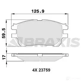 Тормозные колодки, комплект BRAXIS 4405577 aa0368 X6U1 950 3663908108512 изображение 0