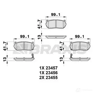 Тормозные колодки, комплект BRAXIS 4405967 ab0304 3663908106211 TOIF ZO изображение 0