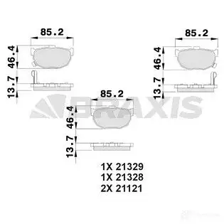 Тормозные колодки, комплект BRAXIS 4406161 3663908100745 KROL DV ab0507