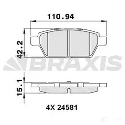 Тормозные колодки, комплект BRAXIS aa0289 3663908106884 4405513 R I3FYAL изображение 0