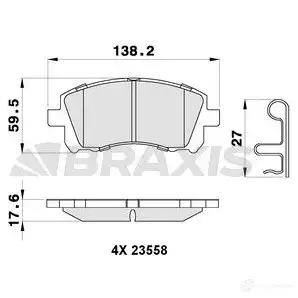 Тормозные колодки, комплект BRAXIS ab0288 4405951 3663908105931 4WA 5S5