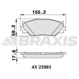 Тормозные колодки, комплект BRAXIS 3663908106662 4405506 aa0282 3E1 T4RW изображение 0