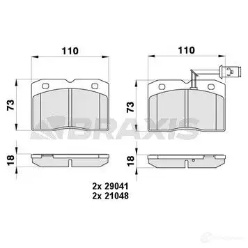 Тормозные колодки, комплект BRAXIS 4406092 CN NCGKC 3663908108208 ab0431 изображение 0